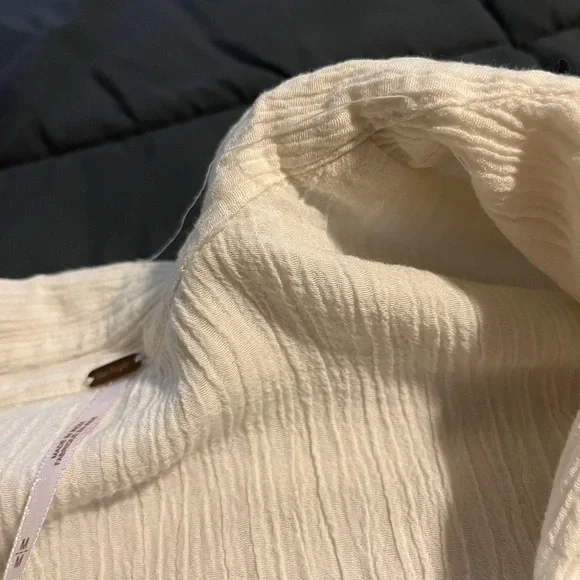 Free People Cream Button-Up Blouse with Lace Details - Picture 13 of 13